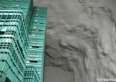 Die Wände der Parzellen mit ihren typischen Unebenheiten.