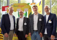 Geschäftsführer Jürgen Faby und Thomas Wicht von der Faby Fruchtgroßhandel GmbH & Co. KG sowie Oliver Stöver und Jens Anderson von der Elbe-Obst Vertriebsgesellschaft mbH 