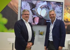 Fachkompetenz in Sachen Kartoffeln: DKHV-Präsident Thomas Herkenrath im Gespräch mit Europlant-Chef Jörg Renatus. Die Europlant GmbH gab kurz vor der Messe die Neueröffnung einer spanischen Tochterfirma bekannt. 