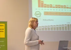 Christine Rampold von der Agrarmarkt Informations-Gesellschaft (AMI) stellte unter anderem Fakten, Zahlen und Trends im Bereich Bio-Kartoffeln vor.
