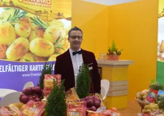 Steffen Lange am Stand des sächsischen Kartoffelverarbeiters Friweika