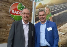 Geballte Fachkompetenz am badischen Gemeinschaftsstand: Hans Lehar (OGA-OGV) und Reichenau-Chef Johannes Bliestle.