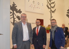 Vertreter der mitteldeutschen Apfelwirtschaft am Stand der VEOS mit Sachsenobst-Chef Dieter Heerklotz, Tom Beck (Verkauf VEOS) und Björn Kirchner (Fahner Obst).