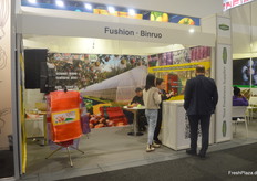 Am Stand des deutsch-chinesischen Unternehmens Fusion/Binruo standen u. a. die robusten Zwiebelsäcke im Vordergrund.