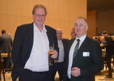 Frits Schlimback (Muss Agrar) und Wilfried Wolf von DLG. Letzterer veranstaltet im September dieses Jahres die Potato Europe die im Vierjahresturnus wieder in Deutschland stattfindet.