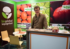 Florian Pfahler vertrat die bioFrische GmbH aus Berlin sowie den Erzeugerpartner Biopilzhof Leipzigerland.