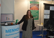 Diana Bicking vertrat Menno Chemie, Spezialist in Sachen Hygienemanagement und Desinfektionslösungen. Das Unternehmen bedient verschiedenste Bereiche der Agrar- und Lebensmittelbranche, darunter den Erwerbsgartenbau und -obstbau, mit maßgeschneiderten Lösungen.