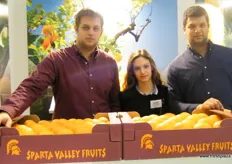 The young Bekiaris of Sparta Valley Fruits: Export Manager George, Jullie and Agriculturist John; specialized in exporting best quality varieties of oranges all over Europe