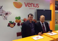 Vangelis Karaindros (Agriculturist and grower for Venus Growers) and his father (CEO of Venus Growers). Venus Growers is the largest producers organization in Greece and consists of farmers and cooperatives, as members, servicing more then 2000 growers. Venus is specialized in fresh fruit and canned fruit.