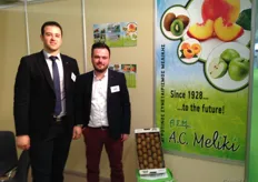 Salesmanagers Georgios and Dimitrios Tzounopoulos of A.C. Meliki. A.C. Meliki is a cooperative from Northern Greece and started in 1928. They grow and export fruit, the top three are kiwi, peach and nectarine. They export 90% of the product to several European countries.