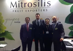 Christos Mitrosilis (left) and his colleagues from the company Mitrosilis. Mitrosilis exports citrus, grape and apricots to 24 countries in Europe.