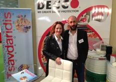 Katerina Xoutkopoulou of Tsavdaridis and Giuseppe Zizza of Decco. Tsavdaridis produces packaging materials for fruits&vegetables and Decco Italia is the post harvest division of United Phosphorus Limited (UPL) and a very dedicated specialist on fruit treatments & services. Both companies are working together.