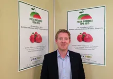Kuno Jacobs of Nova Echibitions. He was promoting his own exhibition, Fresh Business Expo 2015 in Ukraine. That exhibition takes place from 1-3 december 2015. Fresh Business Expo is an international event that targets Fresh Produce Production, Processing, Storage & Handling Technologies and Produce and Supply in Ukraine and other CIS Countries.