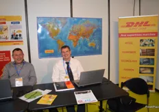 Xavier Farouil and William Menigoz from DHL promote their logistic solutions.