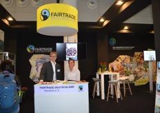 Auch Fairtrade Deutschland war auf der Anuga vertreten. Volker Hahn von Fair Trade und Charlotte von Essen von Flocert standen interessierten Besuchern gerne Rede und Antwort.
