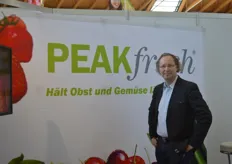 Geschäftsführer Christian Konrad von Peakfresh präsentierte seine nachhaltigen Frischebeutel für Obst und Gemüse.