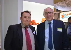 Rolf Pleiß (Gemüsegroßhandel HANSEN GmbH) und Dieter Ottow (vitifrisch Gemüse-Vertrieb eG) freuten sich über die gute Stimmung am Stand der Gemüsering-Gruppe.