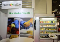 Der Stand der Firma Fruct Fresh: das Unternehmen bringt hauptsächlich Obstmischungen auf den Markt.