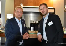 Sören von Horsten (Maren Beckmann GmbH) und Dennis Siegmund (Godelandt GmbH) im Gespräch während der Kaffeepause.
