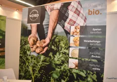 Am Stand der Bio-Kartoffel Nord GmbH & Co KG. Die Gemeinschaft liefert sowohl Rohware als auch Produkte aus verarbeiteten Kartoffeln.