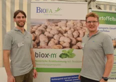 Frederik Jauß und Hendrik Matthes von BioFa, einer Tochter der Andermatt Gruppe, präsentierten das Keimhemmungsmittel Biox-m.