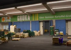 Blick auf den Standverkauf der Grove-Groka.