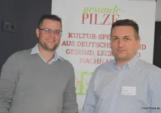 Steffen Graf und Janusz Rybicki von Pilzkulturen Wesjohann. Die Unternehmensgruppe befasst sich mit der Zucht sowie der Vermarktung von Kulturpilzen und verfügt nun über insgesamt vier Standorte. Der fünfte Standort wird gerade gebaut und in absehbarer Zeit in Betrieb genommen.