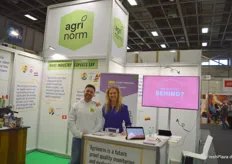 Evgenij Pisetsky und Daria Reisch der Agrinorm AG. Das junge Unternehmen aus der Schweiz hat ein auf KI-basiertes Softwareverfahren für das Qualitätsmanagement bei Obst und Gemüse entwickelt.