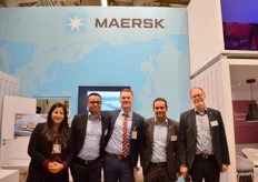 Das internationale Team von Maersk: Mouna Miaad (Marokko), Yannik Rouseety (Dänemark), Lars Christiansen (Dänemark), Alvaro Sanchez Marzinez (Spanien) und Jens Hollaender (Deutschland).