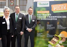 Die Pilzland Vertriebs GmbH stellte in diesem Jahr Pilze mit einem 30% höheren Vitamin D-Gehalt vor. Auf dem Bild sind Birgit Neumann, Dirk Feldhaus und Dennis Degenhardt.