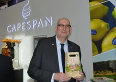 Jürgen Pfeuffer für Deutschland bei Capespan. Die Firma stellt in diesem Jahr unter anderem die neuen Outspan Gems Easypeeler vor.