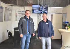 Matthias Kinzel und Michael Fuchs von Strauss Verpackungsmaschinen GmbH. Das Unternehmen lud später am Tag zu einem Ausflug aufs naheliegende Betriebsgelände ein.
