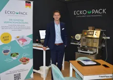 Marcel Lewerenz des jungen Unternehmens Ecko-Pack GmbH. Das Unternehmen entwickelt am Puls der Zeit etwa individuell bedruckbare Obst- und Gemüseschalen mit einem geringen Kunststoffanteil. 